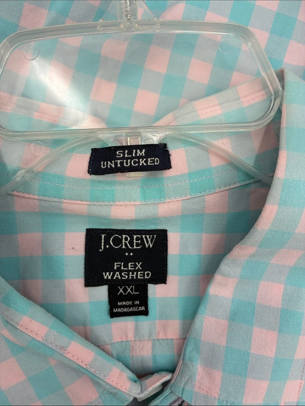 J. Crew Pink and Blue Gingham Button-Down Shirt